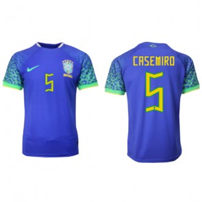 Brazil Casemiro #5 Replica Away Stadium Shirt World Cup 2022 Short Sleeve